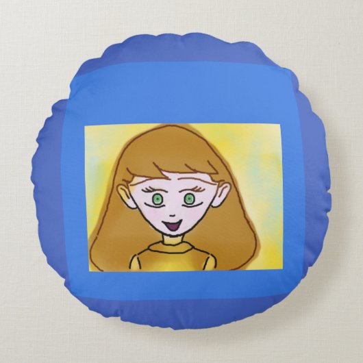 ビンゴアニメ丸い枕 ラウンドクッション (正面)