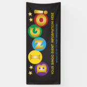 ビンゴイベントの明るい色と金ゴールド 横断幕 (縦)