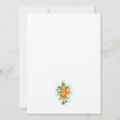 ビンゴオレンジ柑橘類ブライダルシャワーゲームカード 招待状 (裏面)