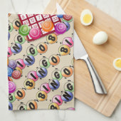 ビンゴカラフルカード キッチンタオル (四つ折り)