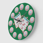 ビンゴカードとボール ラージ壁時計 (傾斜)