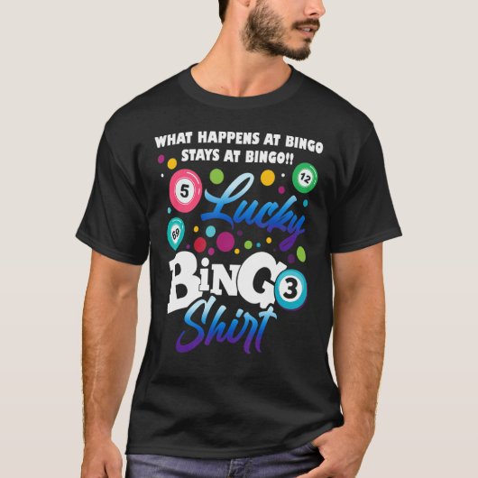 ビンゴカードゲームでビンゴが残っている場合の動作 Tシャツ (正面)