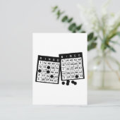 ビンゴカードチップスゲームアートイラストレーション ポストカード (スタンド正面)