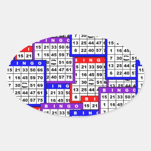 ビンゴカードパターン 楕円形シール (正面)