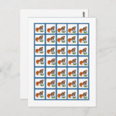 ビンゴカードマーカーすべて星ブルー ポストカード (正面/裏面)