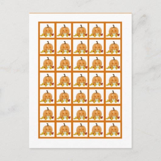 ビンゴカードマーカーオータム秋カボチャベビー ポストカード (正面)