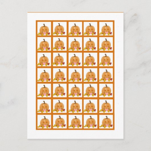 ビンゴカードマーカーオータム秋カボチャベビー ポストカード (正面)