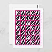 ビンゴカードマーカーホットピンクゼブラ印刷 ポストカード (正面/裏面)