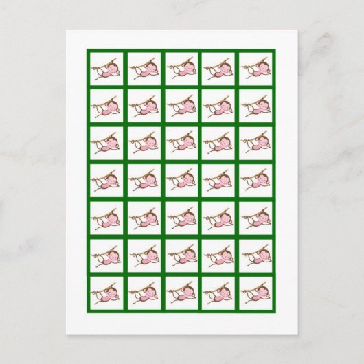 ビンゴカードマーカーモンキースイングジャングルサファリ動物園 ポストカード (正面)