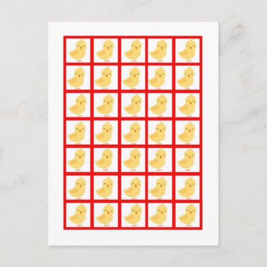 ビンゴカードマーカーレッドバーンファーム動物 ポストカード (正面)