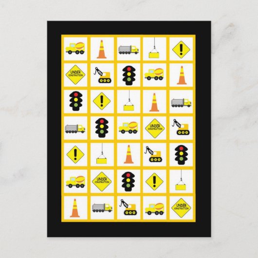 ビンゴカードマーカー建築 ポストカード (正面)