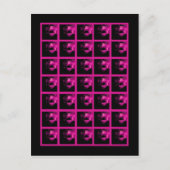 ビンゴカードマーカー甘い16ホットピンクブラックパーティー インビテーションポストカード (正面)