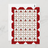 ビンゴカードマーカー赤い靴下モンキーアーガイル ポストカード (正面/裏面)