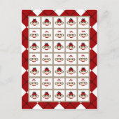 ビンゴカードマーカー赤い靴下モンキーアーガイル ポストカード (正面)