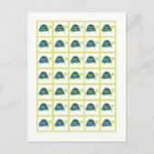 ビンゴカードマーカー青いウミガメ ポストカード (正面)