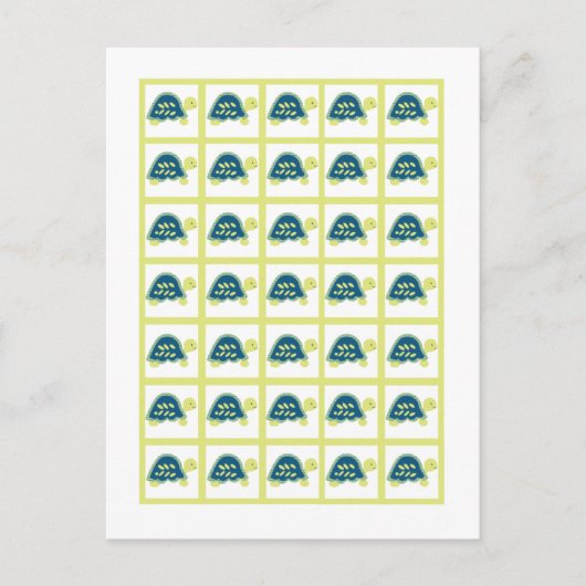 ビンゴカードマーカー青いウミガメ ポストカード (正面)