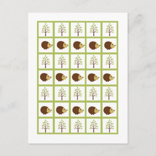 ビンゴカードマーカーWoodland Friendsおもしろい ポストカード (正面)