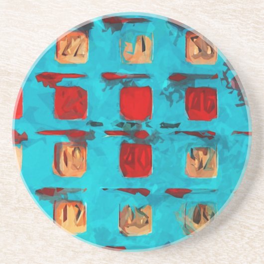 ビンゴカード抽象芸術印象主義 コースター (正面)