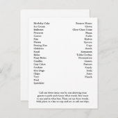 ビンゴカード誕生日パーティーの呼び出し言葉 インビテーションポストカード (正面/裏面)