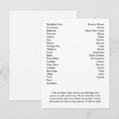 ビンゴカード誕生日パーティーの呼び出し言葉 インビテーションポストカード (正面/裏面)