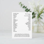 ビンゴカード誕生日パーティーの呼び出し言葉 インビテーションポストカード (スタンド正面)