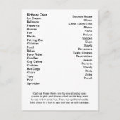 ビンゴカード誕生日パーティーの呼び出し言葉 ポストカード (正面)