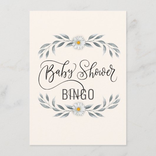 ビンゴカード赤ちゃんシャワー |クマとロッキングホース エンクロージャーカード (裏面)