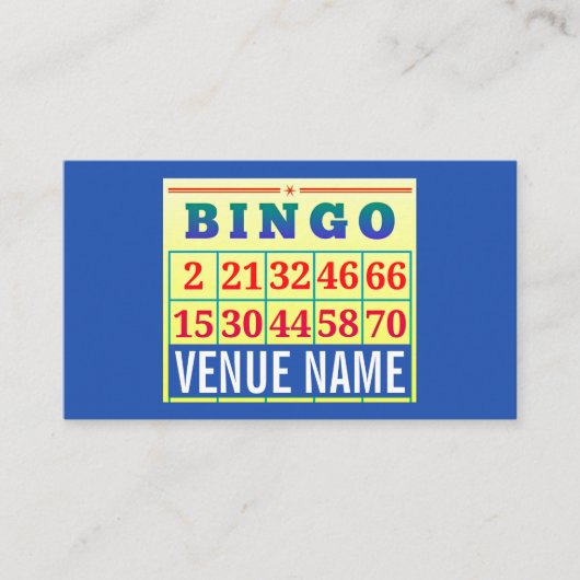 ビンゴカード、ビンゴ会場、ゲーム業界 名刺 (正面)
