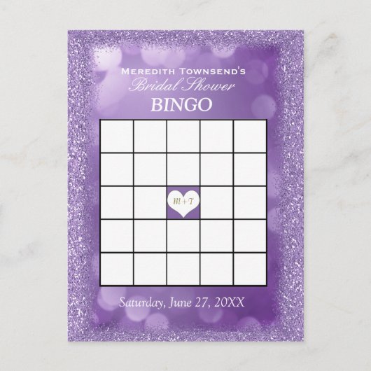 ビンゴカード | ラベンダーライト インビテーションポストカード (正面)