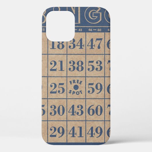 ビンゴカード |ヴィンテージブルーとタン Case-Mate iPhoneケース (裏面)