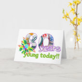 ビンゴカード-第80誕生日 カード (黄色い花)