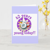 ビンゴカード – 40歳の誕生日 カード (黄色い花)