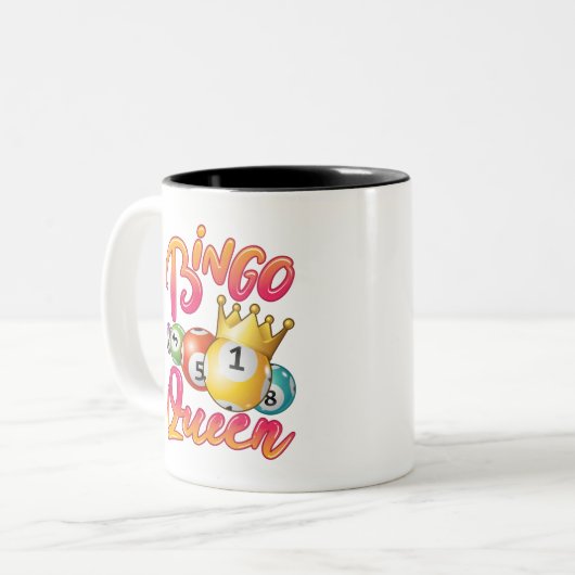 ビンゴクイーン女子プレイヤーゲーム ツートーンマグカップ (正面左)