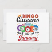 ビンゴクイーン生まれズは1月誕生日 招待状 (正面)