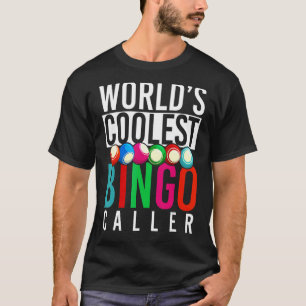 ビンゴクールプレイヤービンゴ発信者賭博宝くじBi Tシャツ