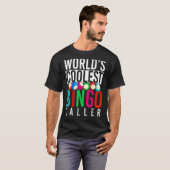 ビンゴクールプレイヤービンゴ発信者賭博宝くじBi Tシャツ (正面フル)