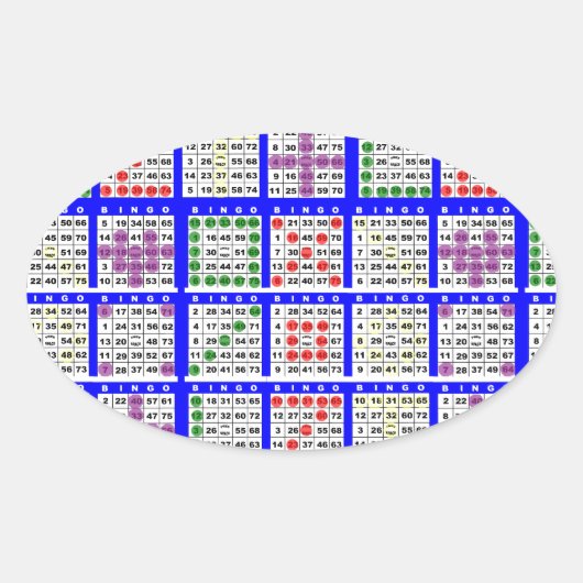 ビンゴゲームのパターン(大) 楕円形シール (正面)