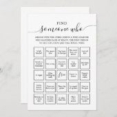 ビンゴゲームカードをゲストとして見つける 招待状 (正面/裏面)