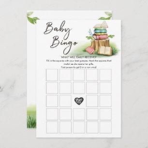 ビンゴゲームベビーシャワーストーリーブックヴィンテージ エンクロージャーカード