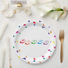 ビンゴタイポグラフィカラフルゲームナイトおもしろい ペーパープレート