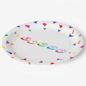 ビンゴタイポグラフィカラフルゲームナイトおもしろい ペーパープレート (アングル)