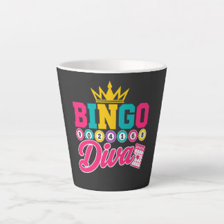 ビンゴディーバTシャツ かわいい ラッキー クイーン クラウン ビンゴ カフェラテマグ