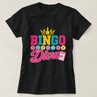 ビンゴディーバTシャツ かわいい ラッキー クイーン クラウン ビンゴ Tシャツ