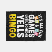 ビンゴデザイン男性へウィメンズビンゴノベルティギャンブルBi フリースブランケット (正面(横))