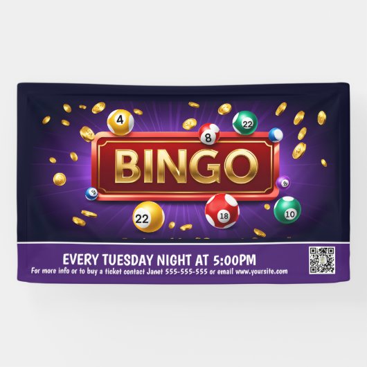 ビンゴナイトバナーPTO PTA教会バナー 横断幕 (横)