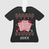 ビンゴパーソナライズされたカード醜いクリスマスセーター オーナメント (正面)