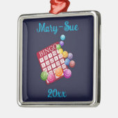 ビンゴパーソナライズされたカード メタルオーナメント (左)