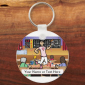ビンゴパーソナライズされたプレーヤー – 女性の漫画 キーホルダー (正面)