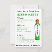 ビンゴパーティの招待状 招待状 (裏面)