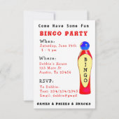 ビンゴパーティー招待状 招待状 (裏面)